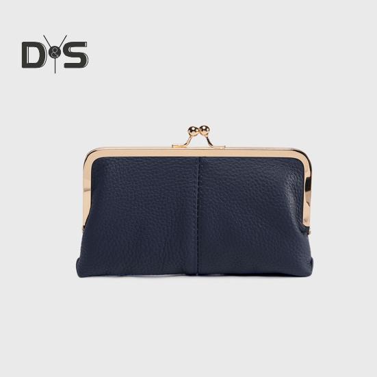 Женский клатч-кошелек, винтажный клатч с замком-поцелуем, дорожный кошелек из натуральной кожи с отделениями для нескольких карт, держатель для карт для свиданий, вечеринок, шопинга