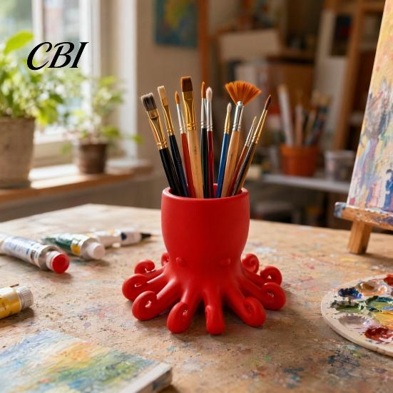 Подставка для ручек, 3D-печатная подставка, Стакан для карандашей в форме осьминога, Милая креативная подставка, Океанское животное, Настольный органайзер для дома, Офисный аксессуар
