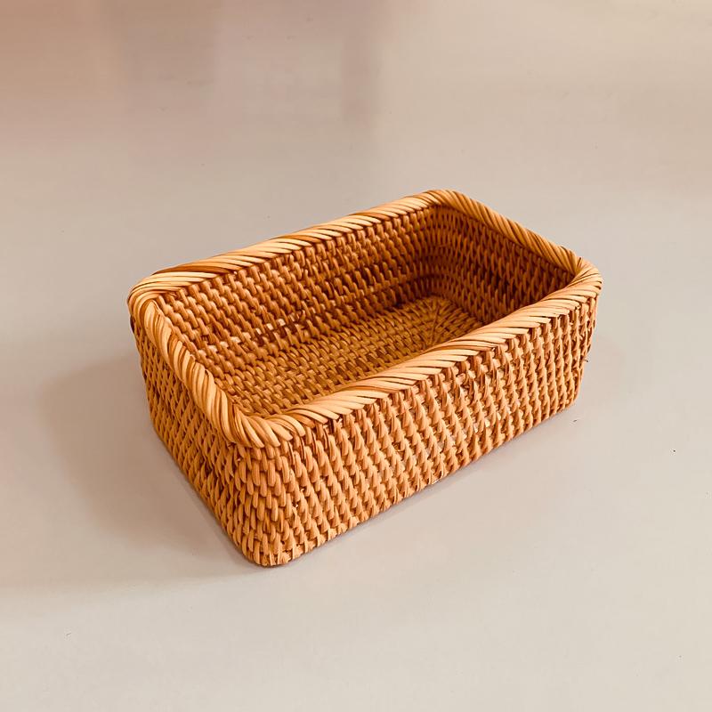 Плетеная из ротанга многоцелевая корзина для хранения, реквизит для фотосъемки, органайзер, аксессуары для разных мелочей своими руками