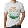 Мужская винтажная футболка с графическим принтом Mountain Explorer Arkansas Vintage White