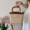 Summer New Niche Crossbody Bag Woven Small Bag for Women High-end Texture Hand-held Grass Woven Bucket Bag Tote Bagforwomen
