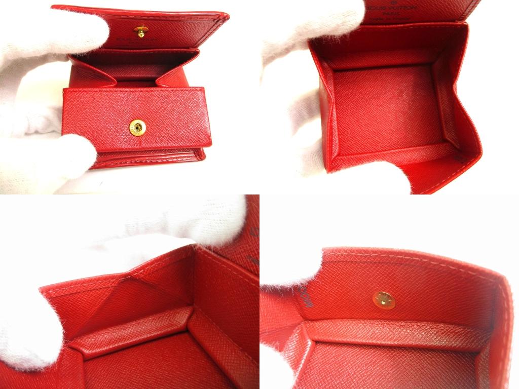 Authentic LOUIS VUITTON Epi Red Leather Coin Purse Porto Monnaie Boite #a991  Refurbished