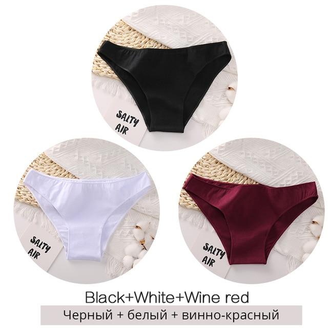 FINETOO 3PCS/Set M-XXL Panties Women Cotton Lingerie Woman Underwear Sexy Femme Underwear Girls Underpant Panty 7 Solid Colors