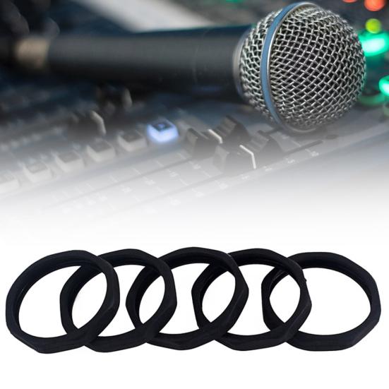 5Pcs Soft Rubber Anti-drop Ring Mic Microphone Anti-Slip Protector Accessories