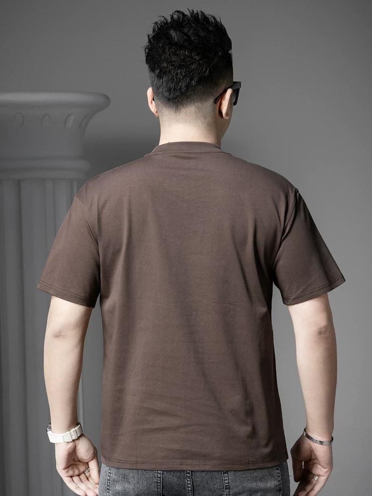 European Summer New Style Letter Rhinestone Short-Sleeve T-Shirt Men's Trendy Casual Loose Fit Half-Sleeve Top