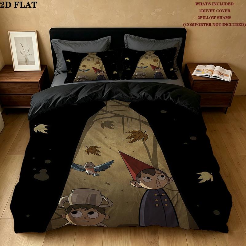 Over the Garden Wall Pattern Bedding Home Decoration Birthday Gift ( 1 duvet cover + 2 pillowcase, without core),fan merchandise.