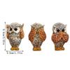 Owl Figurine Creative Tabletop Ornament no listen no see no speak Owl Sculpture for Office Cabinet Living Room Table Centerpiece