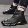 High Top Trendy Work Shoes Men British Retro Botas Anti-slip Comfort Black Leather Boots Casual Warm Thick Bottom Male Sneakers