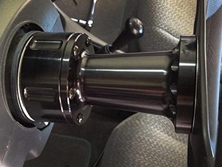 Car Steering Wheel Hub Steering Wheel Hub Adapter Kit Universal 101mm Spacer, Aluminum, Black,