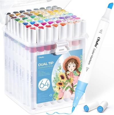 Ohuhu Marker Art Marker Pen Illustration Marker Brush Tip Акварельная ручка Чернила Яркая иллюстрация Блокнот Картина Письмо Раскраска Раскраска Карточка