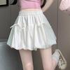 Юбка миди с бантом и подолом-пузырем, женская летняя юбка-фонарик с высокой талией, утягивающая, короткая юбка-фонарик
