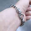 Dragon Head Stainless Steel Men Women Round Beads Bracelet Gift Jewelry