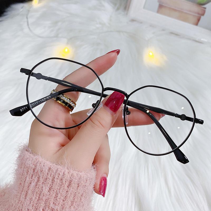 Sunglasses Metal Ultra-light Frame Trendy Special-shaped Anti-blue Light Glasses Internet Celebrity Hot Style Myopia
