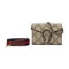 Gucci Сумка через плечо Dionysus GG Canvas Mini Бежевый Эбеновый Серебряная фурнитура Ремень-лента для женщин Ежедневная поездка Вечеринка Подарок 696804-UI1MX-8852