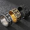 Stainless Steel Mens Skeleton Band Ring Punk Rock and Roll Biker Skull Face Motorcycle University Rings for Men 12