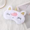 Плюшевая маска для глаз с ушками единорога и вышивкой в виде кролика для сна и защиты от света