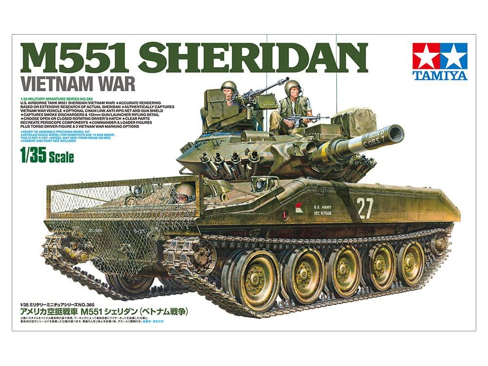 Tamiya Военная миниатюра Американский воздушно-десантный танк M551 Sheridan Пластиковая модель 35365 1/35 № 365 (война во Вьетнаме)