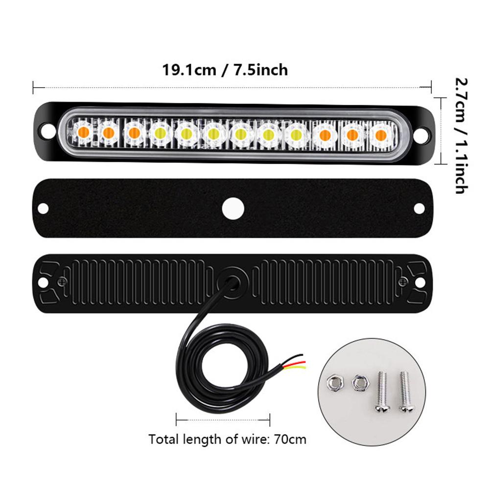 12LED Car Strobe Warning Light Cheap Strobe Grille Flashing Lightbar Truck Car Beacon Lamp Amber Traffic Clearance Light