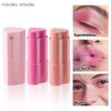 6-Color Heart Blush Cream Waterproof Full Cover Contouring Stick Face Modifier Mousse Blush Velvet Lipstick 3-in-1