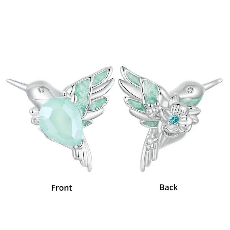 Bamoer 925 Sterling Silver Luminous Butterfly Beads Rainbow Enamel Insect Pendant Charms for Women Bracelet DIY Accessories