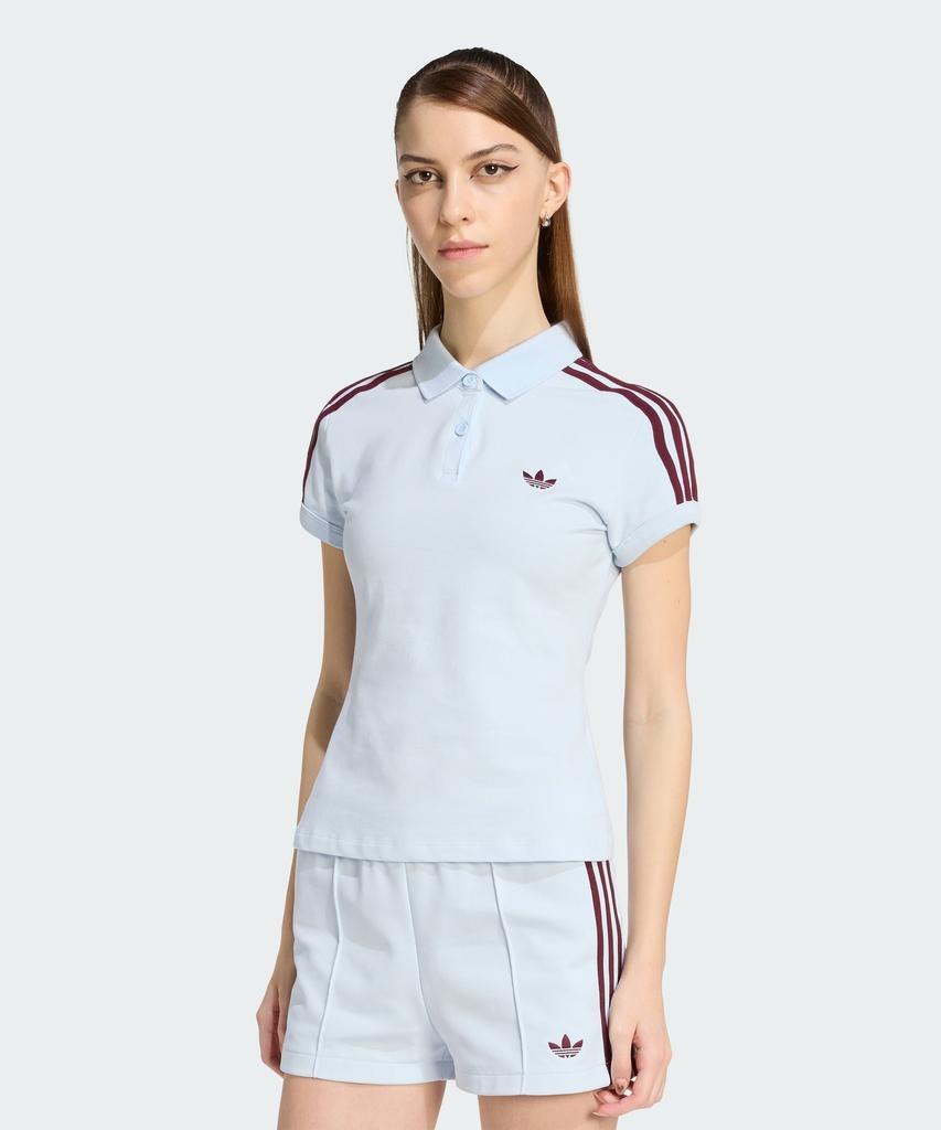 Поло Adidas с 3 полосками - Crystal Sky: Бордовый / Kd3698