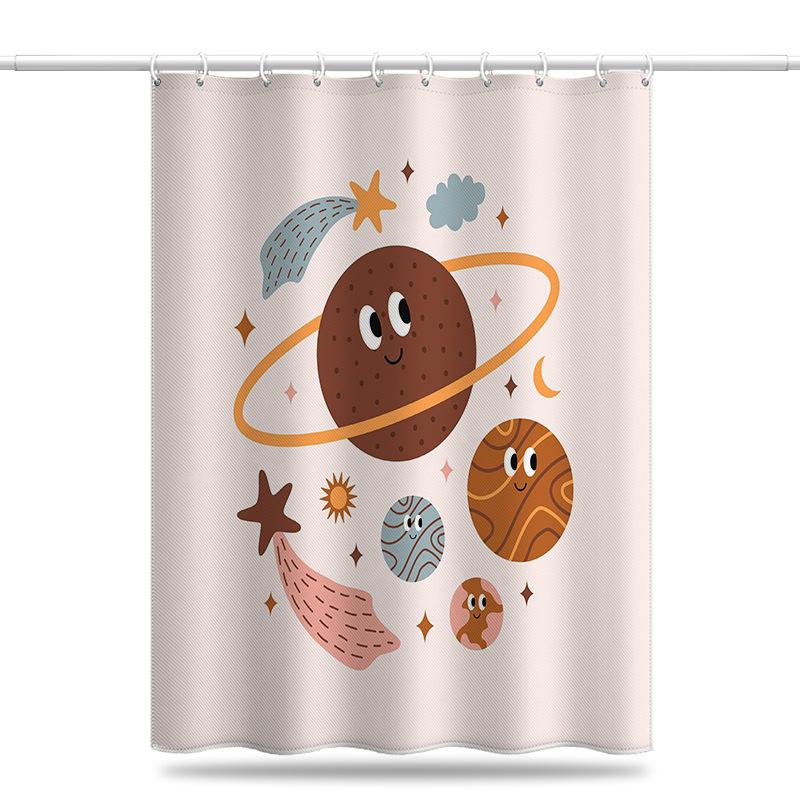 Bathroom Thickened Waterproof Curtain Mildew Proof Shower Curtain Shower Partition Curtain Shower Curtain Bathroom Curtain Free Perforation