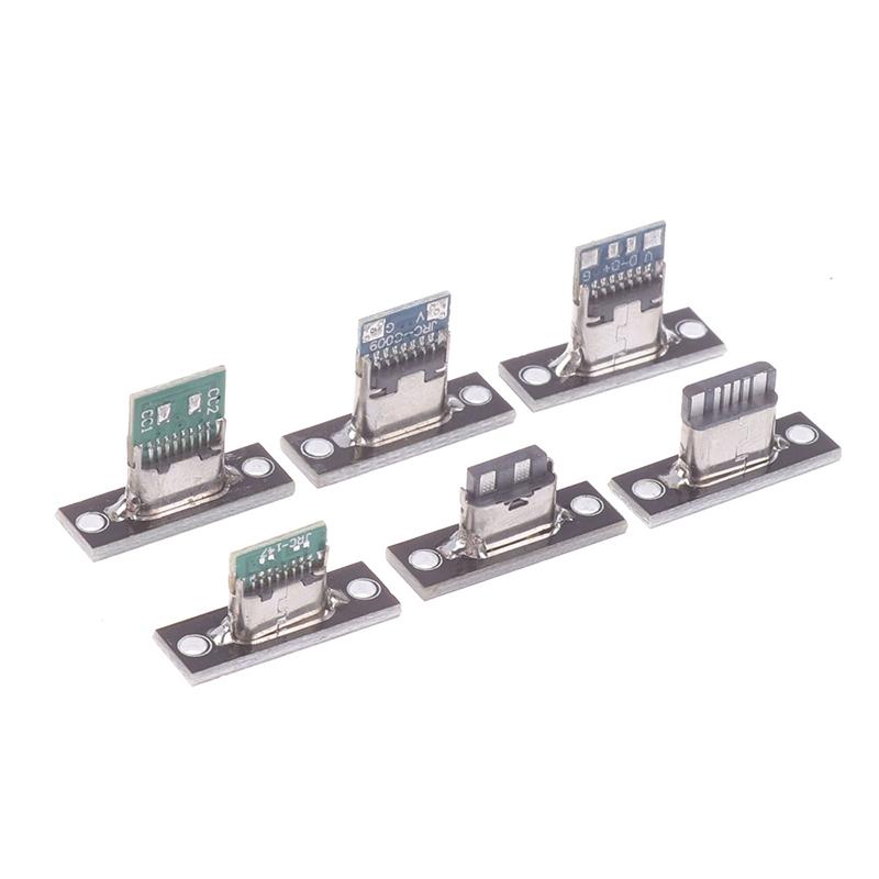 5Pcs Usb 3.1 Type C Socket With Screw Fixing Plate Type-C Usb Jack 3.1 Type-C 2Pin 4Pin Female Connector Jack Charging Port