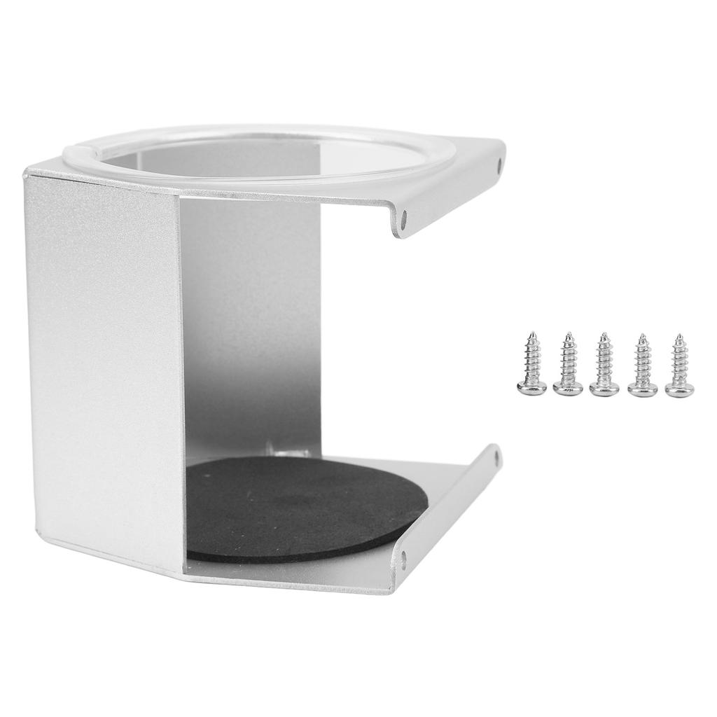 RV Cup Holder Aluminum Alloy Noise Reduction Multifunctional Water Bottle Beverage Holder for Boat Motorhome Silver