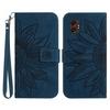 For Samsung Galaxy XCover7 Pro Case Sunflower Imprint Leather Wallet Phone Cover with Wrist Strap