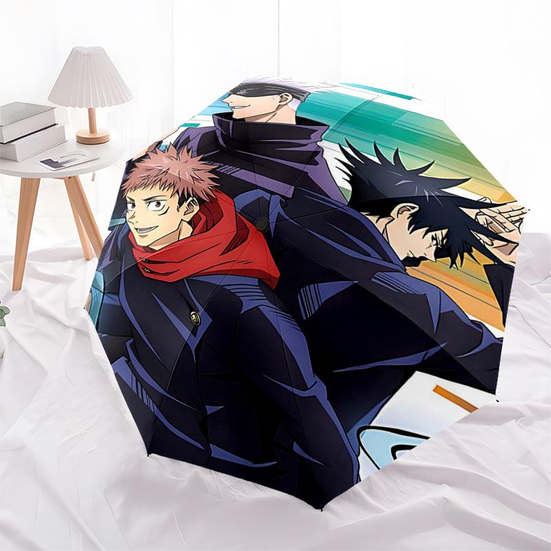 1pc Jujutsu Kaisen Characters Auto-Folding Umbrella Portable 3-Fold Design with Iron Frame, Perfect for Outdoor Use, Travel, Daily Life, and Gift Givi