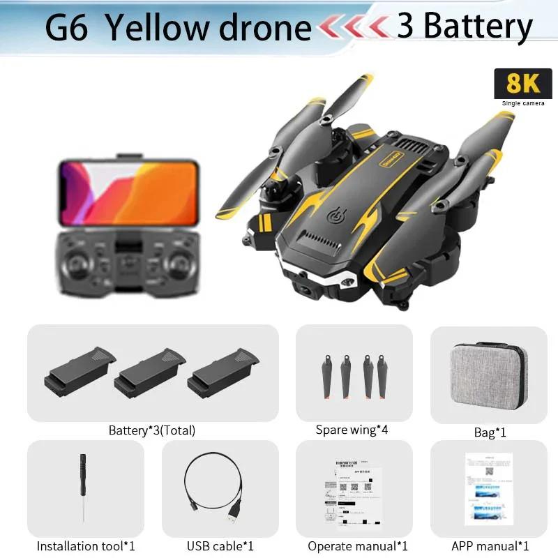 Новый Дрон G6 Pro 8K, двойная камера высокой четкости, аэрофотосъемка, WIFI, FPV, дрон для предотвращения препятствий, четырехроторный вертолет, игрушка в подарок для детей