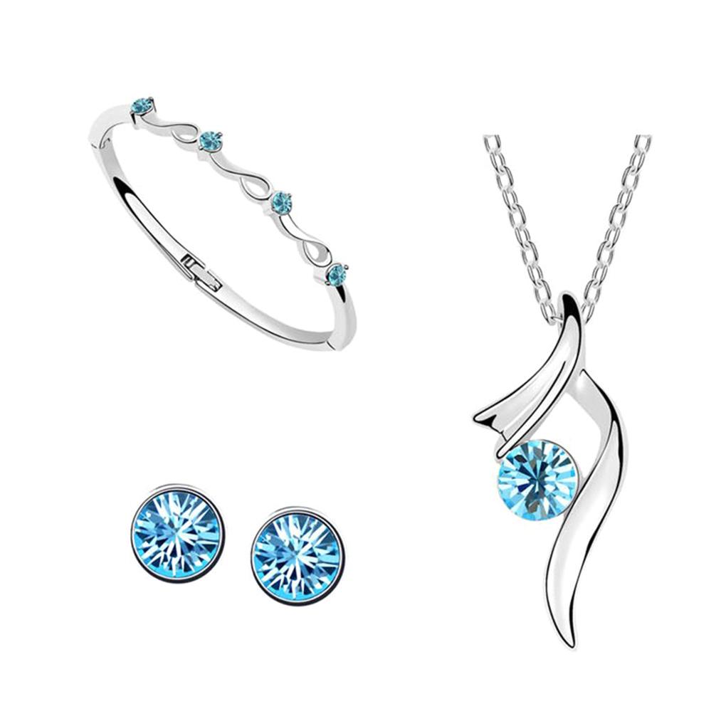 Набор бижутерии Сплав Подвеска Ожерелье Женский Чокер Браслет Набор Серьги-гвоздики Стразы Вечерняя бижутерия