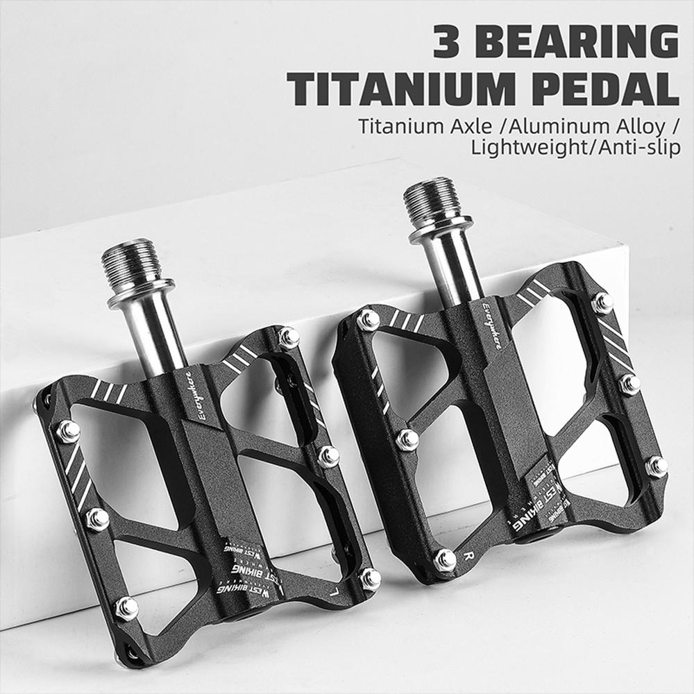 Сверхлегкие велосипедные педали из алюминиевого сплава, 3 подшипника, велосипедные педали, противоскользящие, водонепроницаемые, плоский широкий велосипед