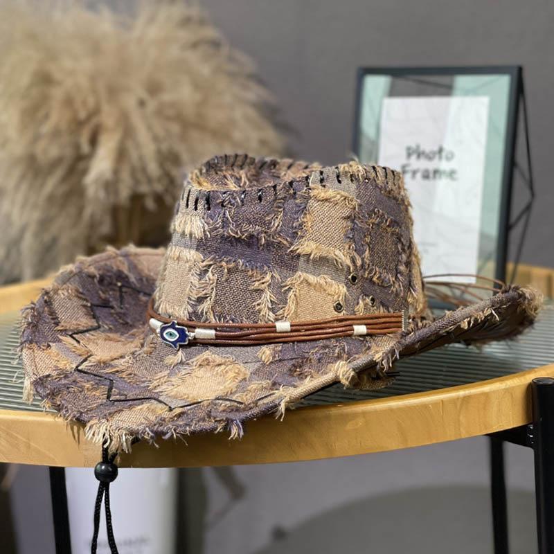 Tibetan old retro jazz hat for men and women outdoor travel sunscreen sunshade mountaineering hat western cowboy hat for women