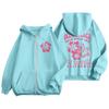 Women's Zip Up Hoodies Teen Girls  Flowers Printed Sweatshirt Clothing Casual Drawstring Jacket With Pockets