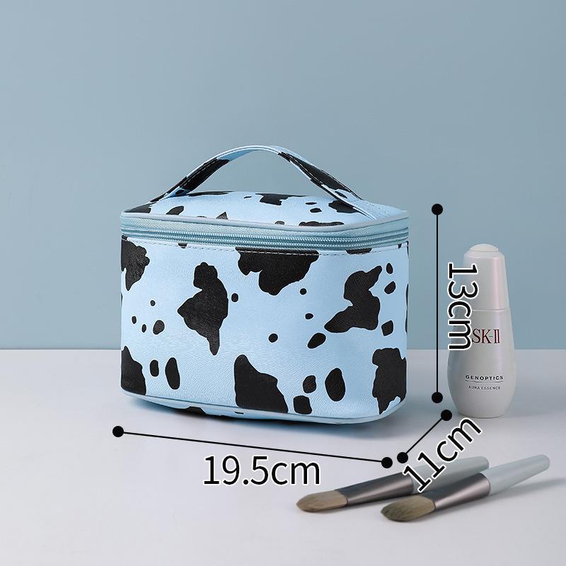 Водонепроницаемая дорожная косметичка с коровьим принтом для женщин - вместительный органайзер для туалетных принадлежностей