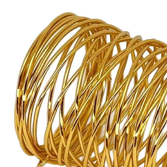 Yousheng Twisted Wire Napkin Rings Wire Mesh Napkin Holders Golden Metal Napkin Rings Dining Table Accessories for Party Wedding Christmas Gatherings