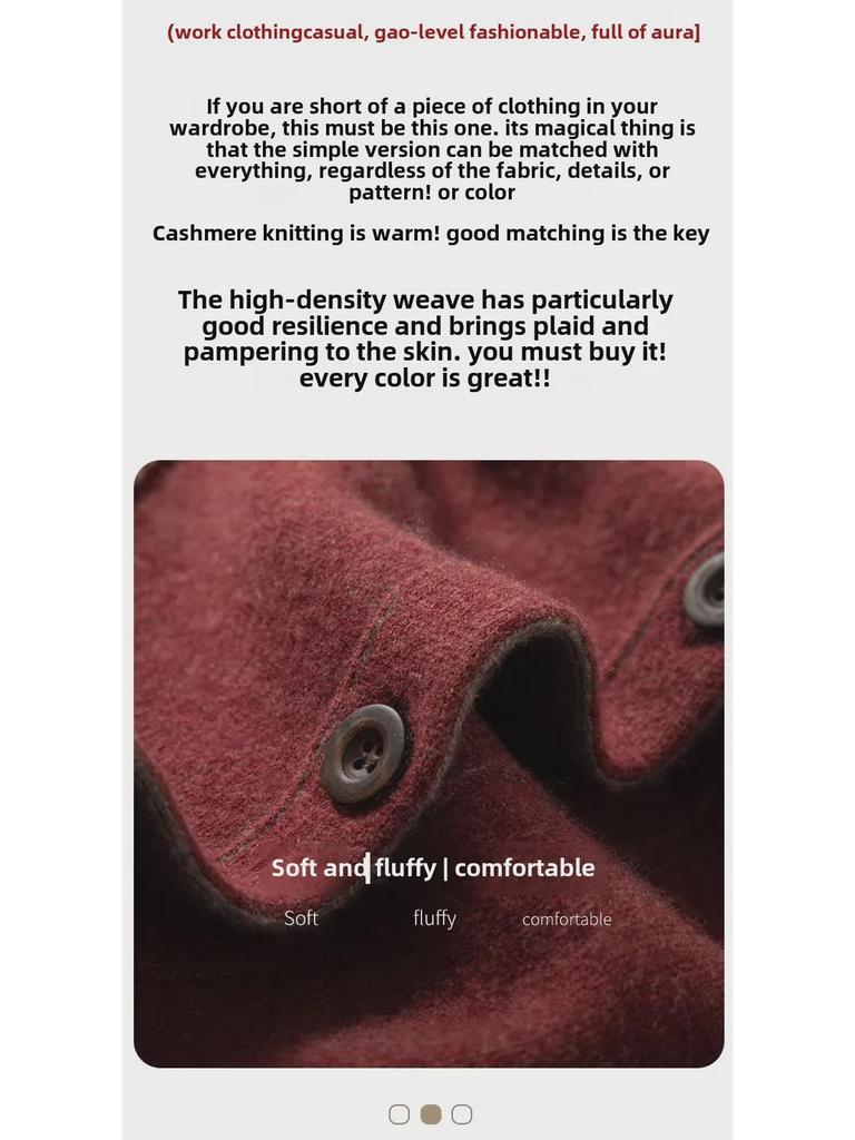 Женское кашемировое пальто с капюшоном — толстое, теплое, средней длины, выше колена, кардиган для осени и зимы