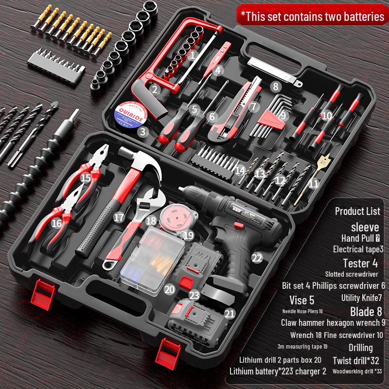 Многофункциональная электрическая дрель и набор инструментов для бытового и плотницкого ремонта