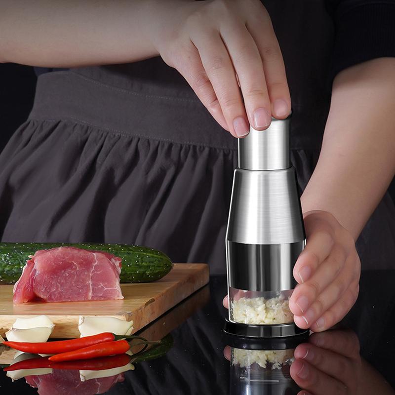 304 Stainless Steel Garlic Press Crusher Kitchen Gadget Cooking Vegetables Ginger Squeezer Masher Handheld Ginger Mincer Tools