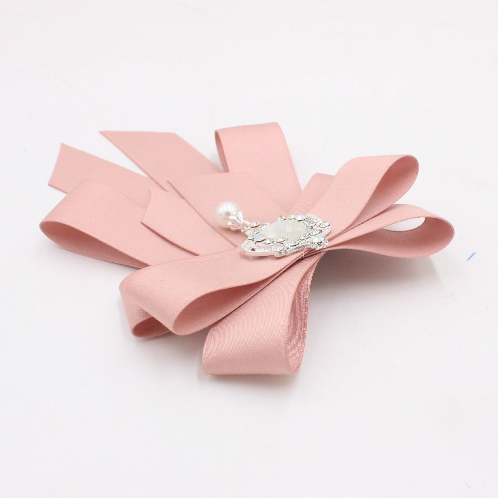 Rhinestone Bow Tie Crystal Ribbon Bow Brooch Fashion Neck Tie For Men and Women