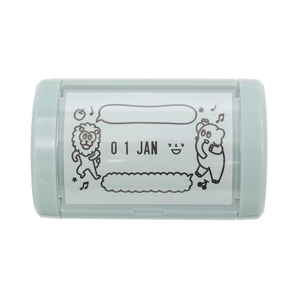 DESIGNPHIL MIDORI Rotating Stamp with Date and Animal Speech Bubble Design, 35457006