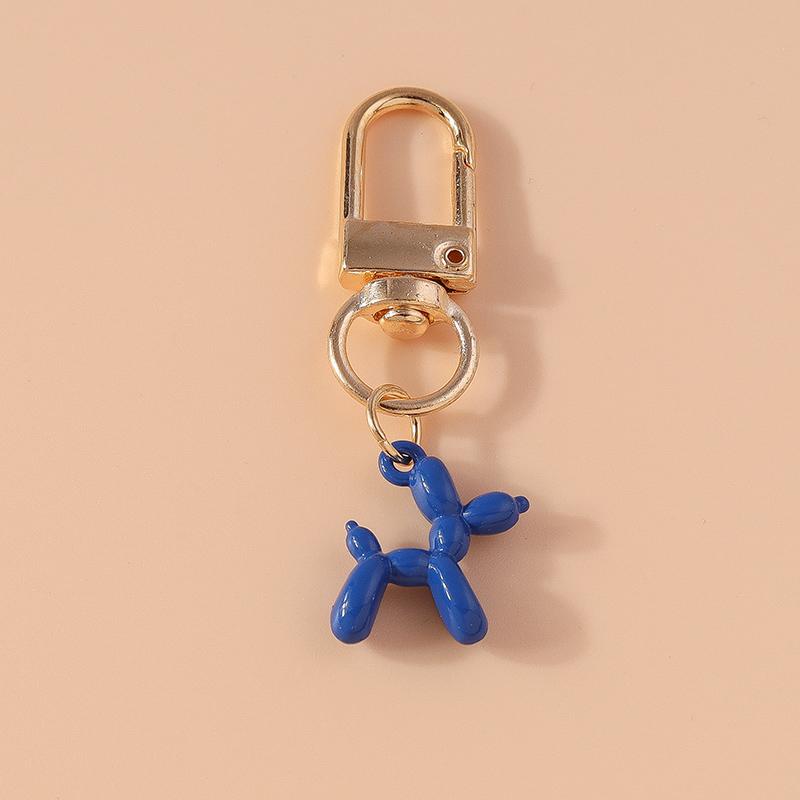 Cute Resin Balloon Dog Keychain Puppy Keyring for Car Key Holder Women Girls Handbag Pendant DIY Jewelry Gift