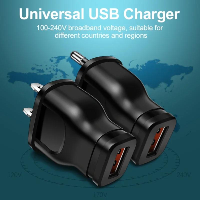 Стабильное питание для мобильных устройств Универсальное USB-зарядное устройство Сетевой адаптер EU US Штекер Настенная розетка для путешествий Офисный стол Аксессуары для питания