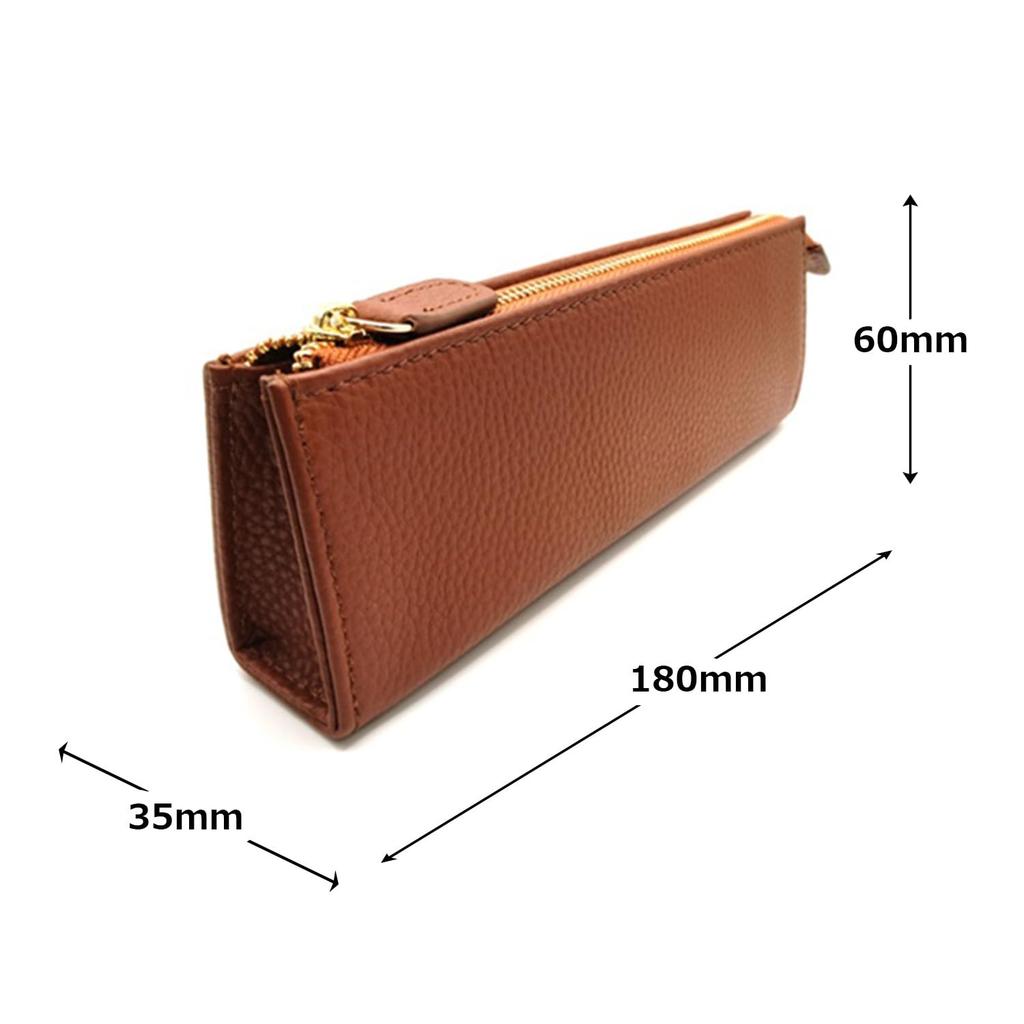 Shinko Seiki Shrink Leather Pen Case, Camel, PZ-230CA