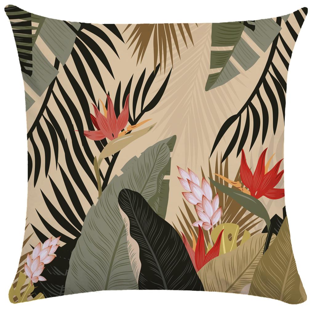 Чехол для подушки с пальмовым листом, скандинавская ручная роспись, наволочка с растениями, мягкая наволочка, короткая плюшевая наволочка