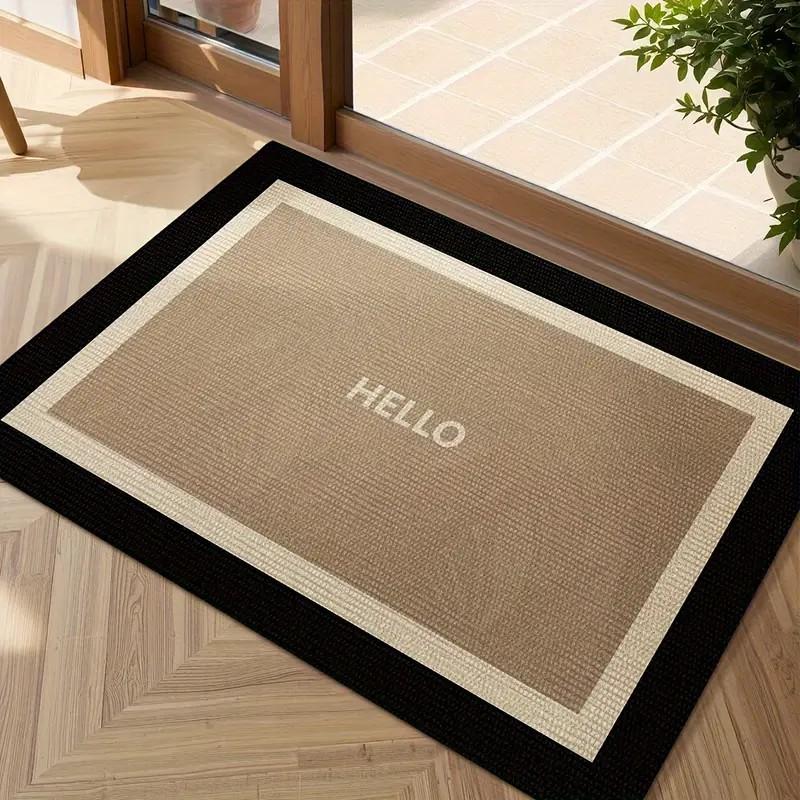Hello Welcome Doormat Printed Floor Mat Entrance Rug Non-Slip Bath Mat Fashion Letter Graphic Home Entry Decor Welcome Carpet