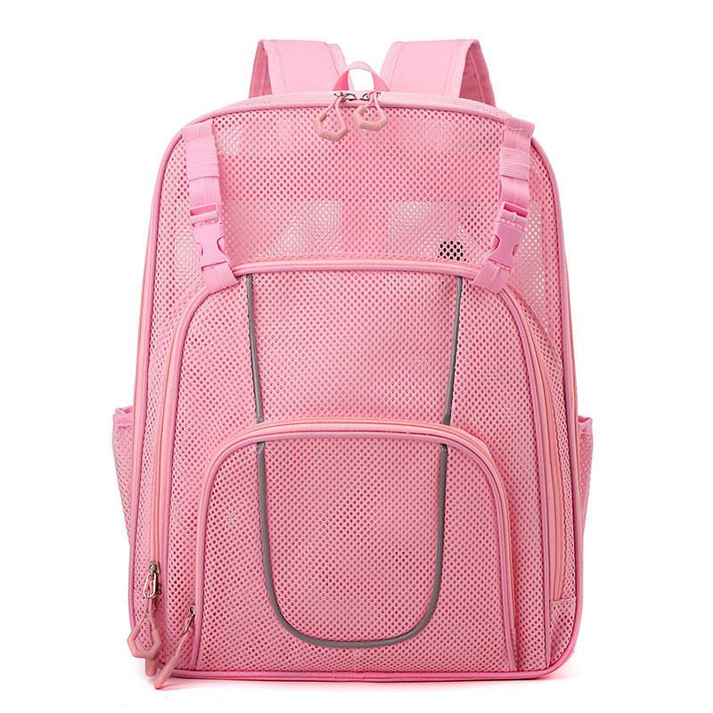 Polyester Mesh Sports Backpack With Reflective Design For Outdoor Activities And Travel