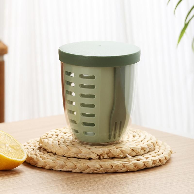 600ml Practical Picnics Storage Bucket Plastic Cup Seal Salad Cup for School