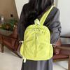Pleated Nylon Backpack Large Capacity Student School Bag Casual Rucksack  Women